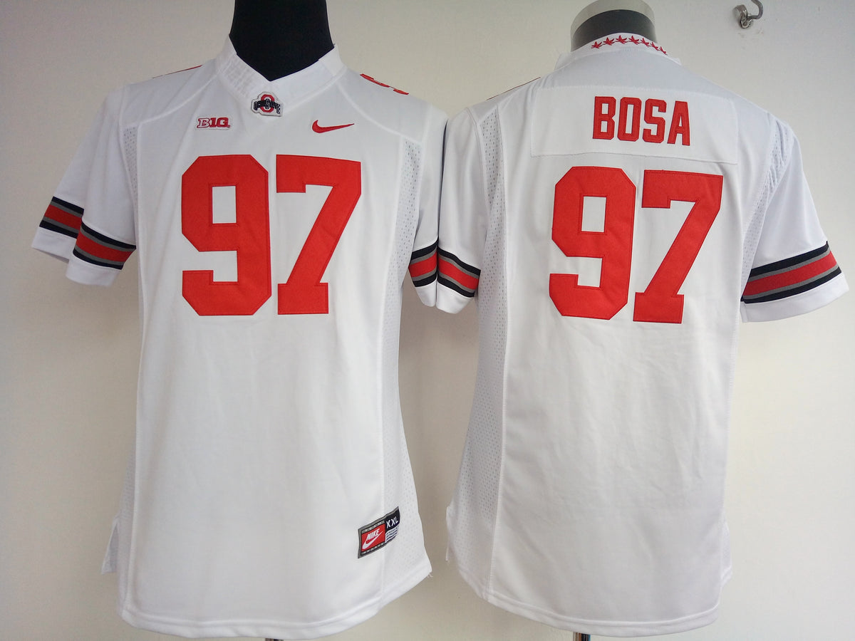 Womens Ohio State Buckeyes White #97 BOSA Jersey