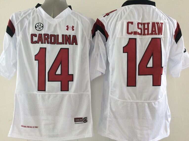 South Carolina Gamecock White #14 C.SHAW Jersey