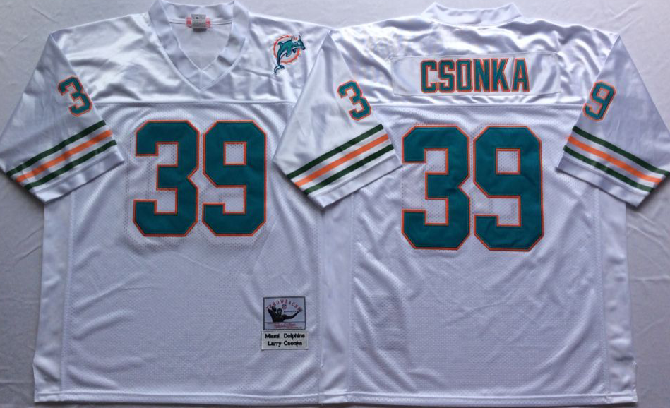 Miami Dolphins White #39 CSONKA Jersey