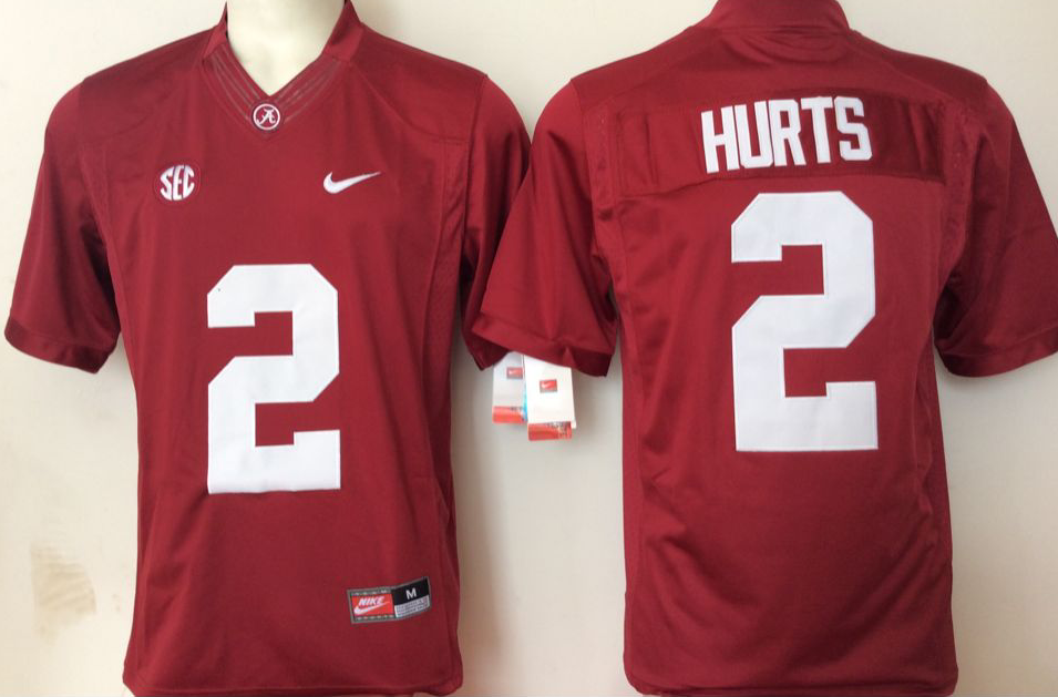 Alabama Crimson Tide Red #2 HURTS Jersey