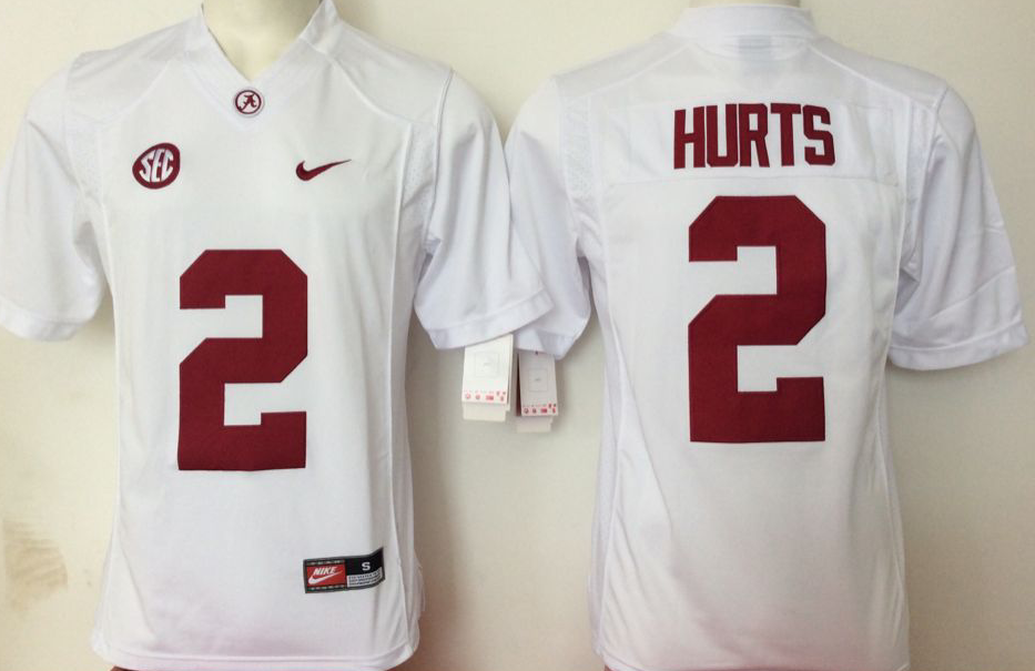 Alabama Crimson Tide White #2 HURTS Jersey