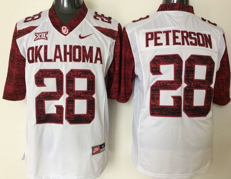 Oklahoma Sooners White Limited #28 PETERSON Jersey