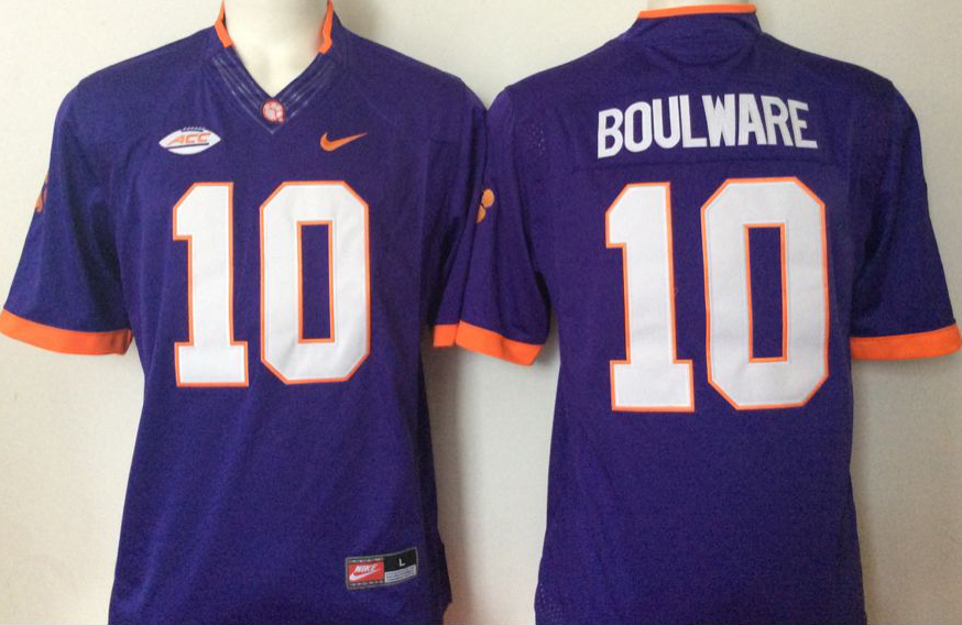 Clemson Tigers Purple #10 BOULWARE Jersey