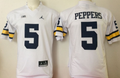 Michigan Wolverines White #5 PEPPERS Jersey
