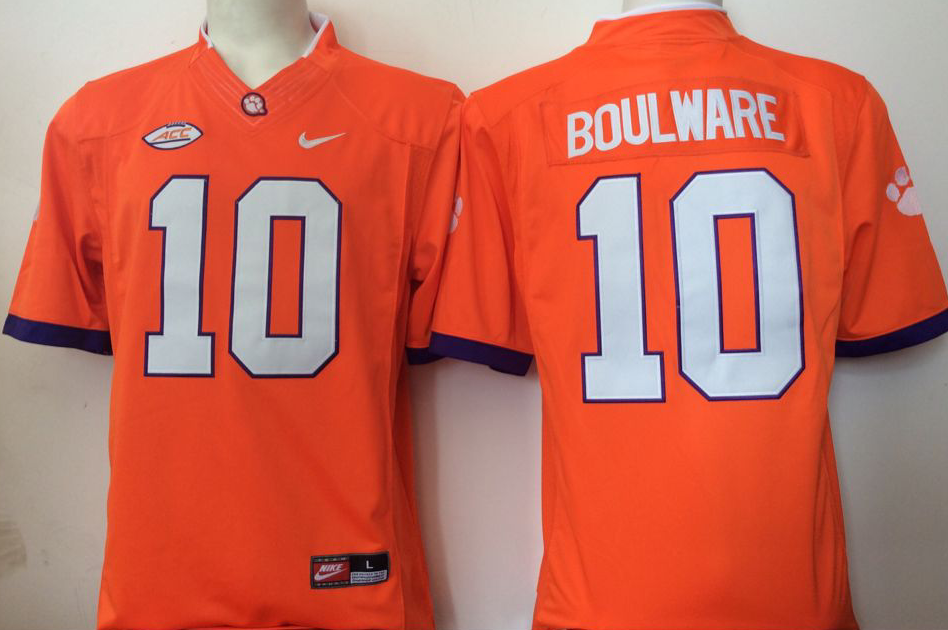 Clemson Tigers Orange #10 BOULWARE Jersey