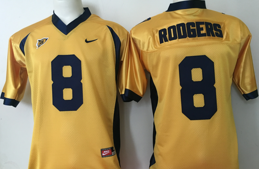 California Golden Bears  YELLOW #8 RODGERS Jersey