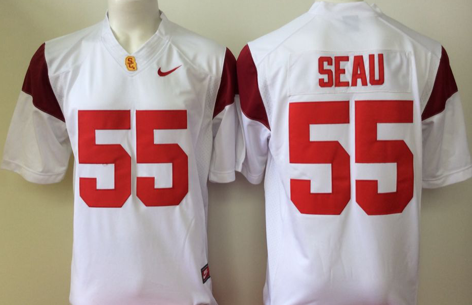 USC Trojans White #55 SEAU Jersey