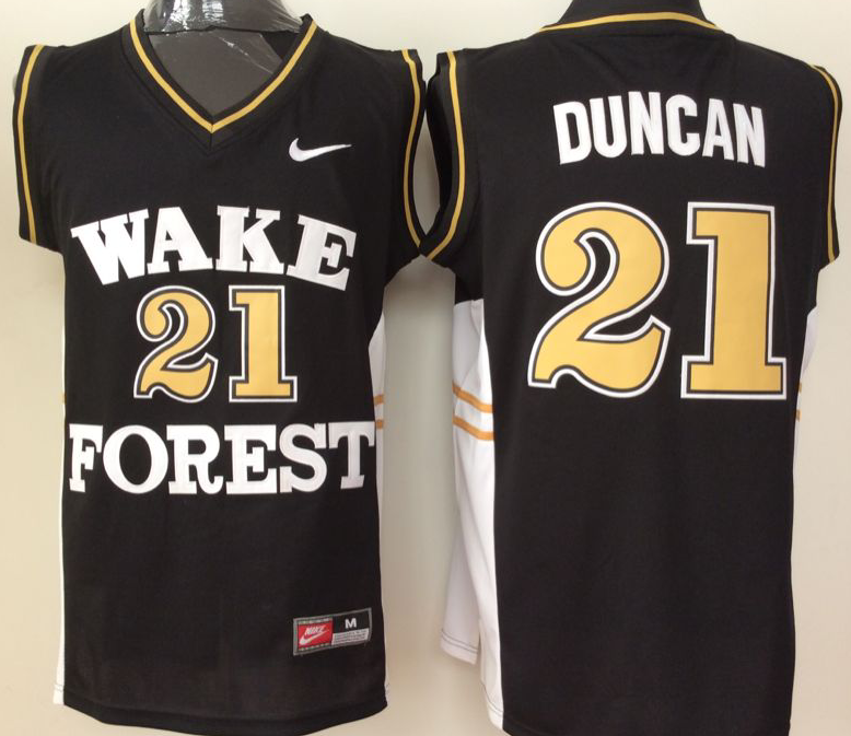 Wake Forest Demon Deacons Black #21 DUNCAN Jersey
