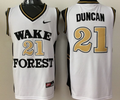 Wake Forest Demon Deacons White #21 DUNCAN Jersey