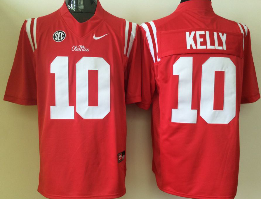 Ole Miss Rebels Red #10 KELLY Jersey