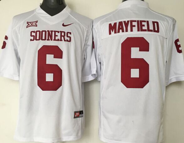 Oklahoma Sooners White #6 MAYFIELD Jersey