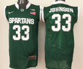 Michigan State Spartans Green #33 JOHNSON Jersey