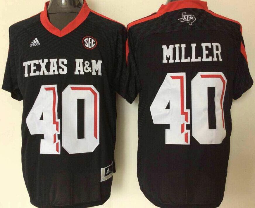 Texas A M black #40 MILLER Jersey