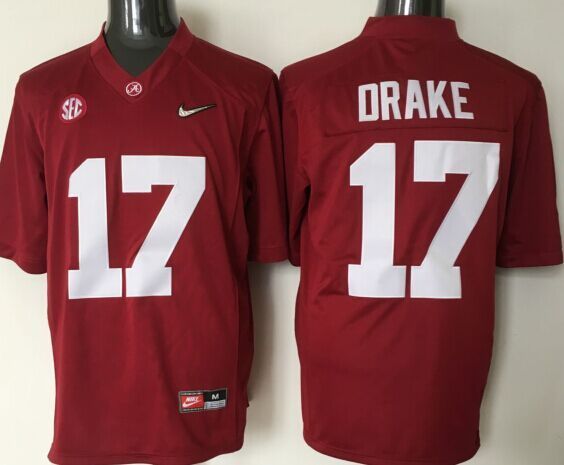 Alabama Crimson Tide #17 DRAKE Red Jersey