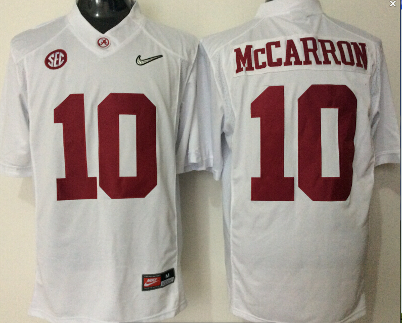 Alabama Crimson Tide #10 MCCARRUN White Jersey