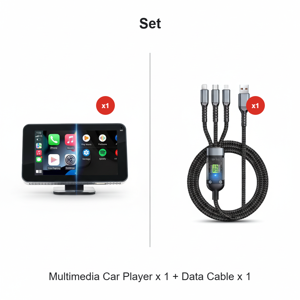 📱4.7-inch HD Touchscreen Multimedia Car Player— Swipe with your fingertips and instantly transform your vehicle into a smart entertainment hub!🚗✨