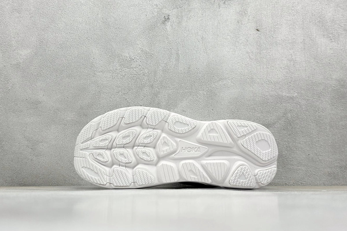 HOKA Clifton 10 Triple White Cushioned Road Running Sneakers