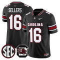 #16 Sellers South Carolina Gamecocks Black Stitched Jersey SEC Patch