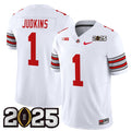 Men's Ohio State Buckeyes #1 Quinshon Judkins White 2025 CFP Final Patch