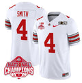 Men's Ohio State Buckeyes #4 Jeremiah Smith White 2025 CFP Final With