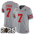 Men's Ohio State Buckeyes #7 C.J. Stroud Grey 2025 CFP Final Patch F.U.S.E.