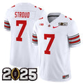 Men's Ohio State Buckeyes #7 C.J. Stroud White 2025 CFP Final Patch F.U.S.E.