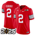 Men's Ohio State Buckeyes #2 Emeka Egbuka Red 2025 CFP Final Patch F.U.S.E.
