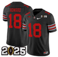 Men's Ohio State Buckeyes #18 Will Howard Black 2025 CFP Final Patch F.U.S.E.