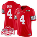 Men's Ohio State Buckeyes #4 Jeremiah Smith Red 2025 CFP Final With