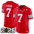 Men's Ohio State Buckeyes #7 C.J. Stroud Red 2025 CFP Final Patch F.U.S.E.