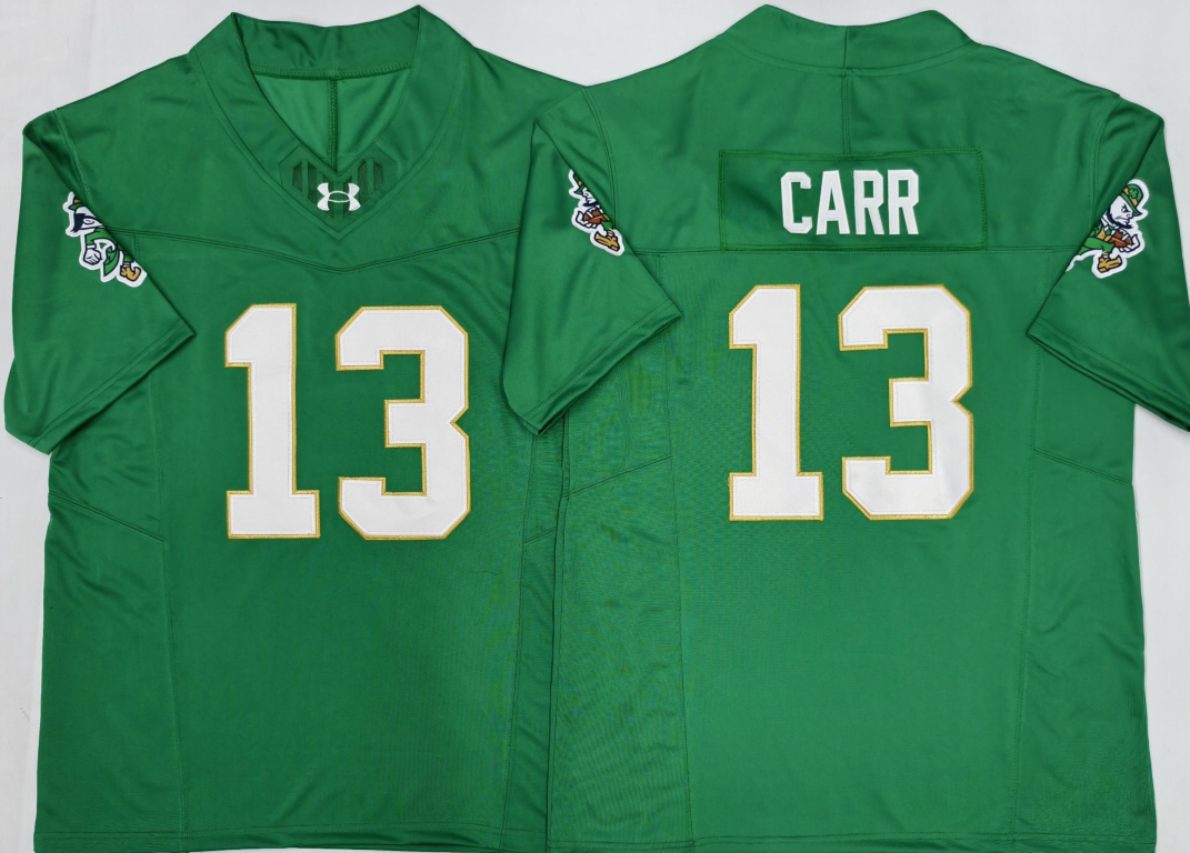Norte Dame Fighting Irish    Green#13 CARR Jersey