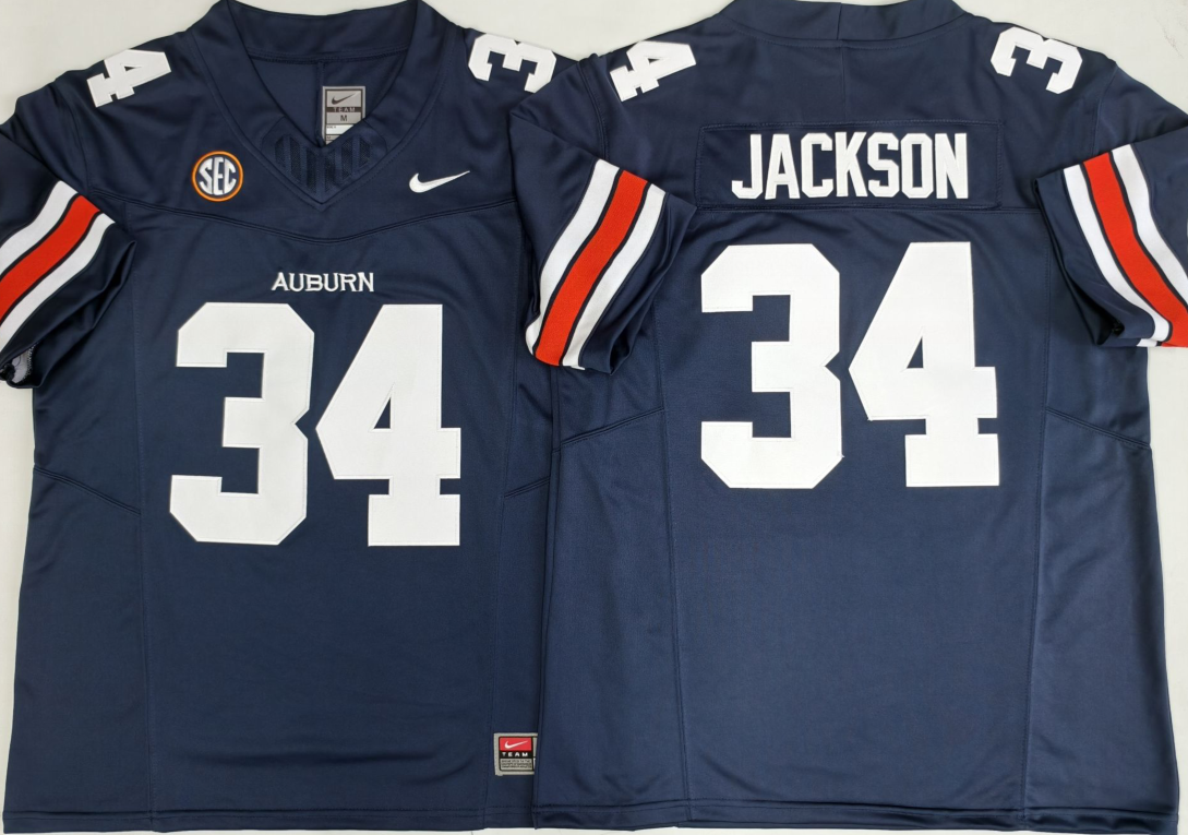 Auburn Tigers  Blue #34 JACKSON Jersey