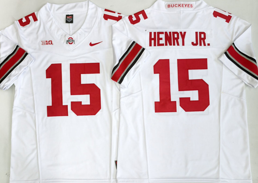 Ohio State Buckeyes   White   #15 HENRY JR. Jersey