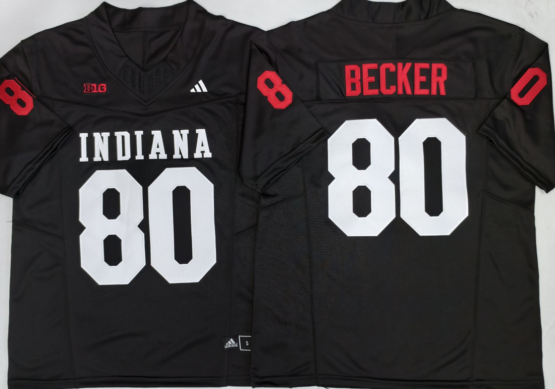 Indiana Hoosiers Black   #80 BECKER Jersey