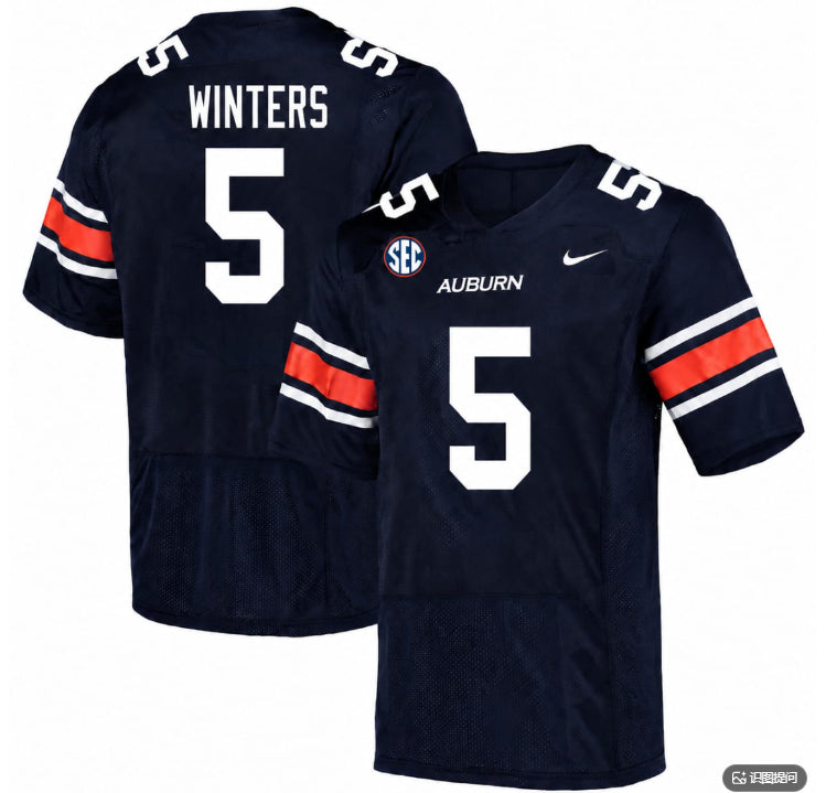 #5 Eric Winters Auburn Tigers Football Navy Jersey
