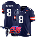 #8 Easton Messer Florida Atlantic Football 25th Season Stitched Navy ersey