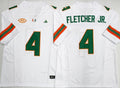 Miami Hurricanes White #4 FLETCHER JR. Jersey