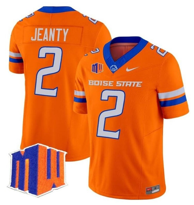 Men's Boise State Broncos #2 Ashton Jeanty Orange 2024 F.U.S.E. Vapor Limited
