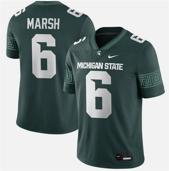 Men's Michigan State Spartans #6 Nick Marsh Green Vapor Limited