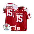 Men's Indiana Hoosiers #15 Fernando Mendoza 2025 F.U.S.E. Rose Bowl Red End White