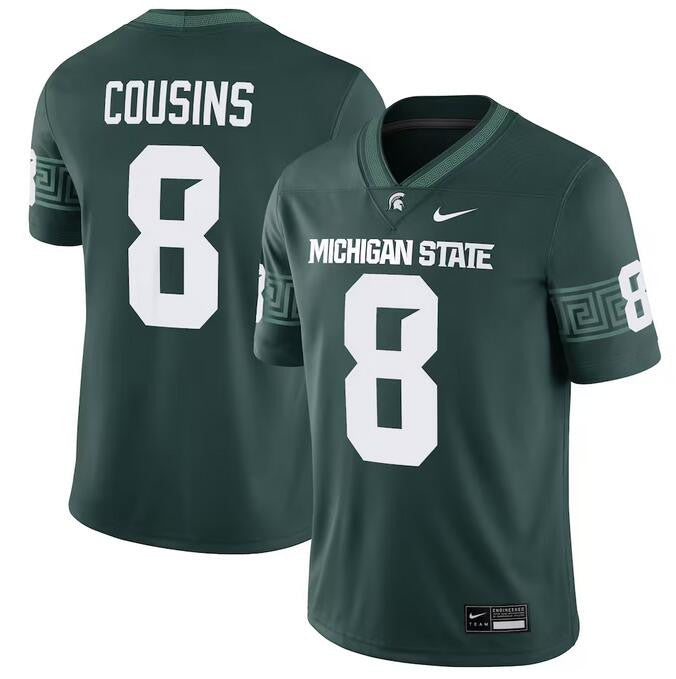 Men's Michigan State Spartans #8 Kirk Cousins Green Vapor Limited