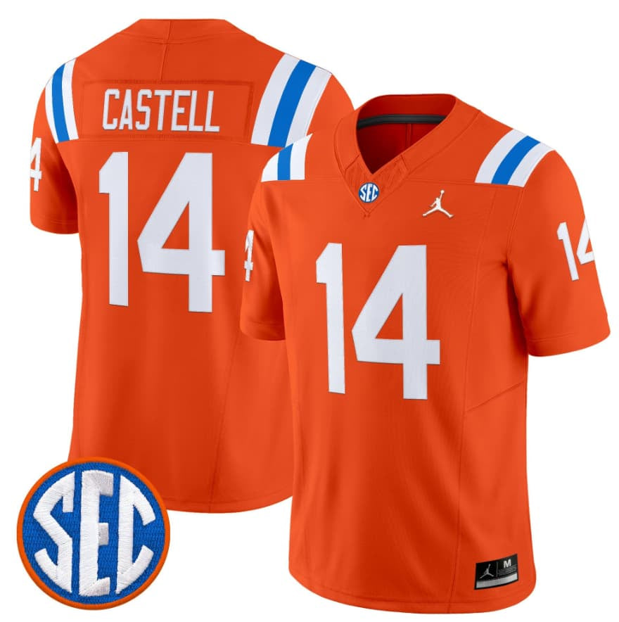 Men's Florida Gators #14 Jordan Castell Orange '1960s Throwback' F.U.S.E.