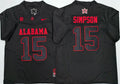 Alabama Crimson Tide Black #15 SIMPSON Jersey