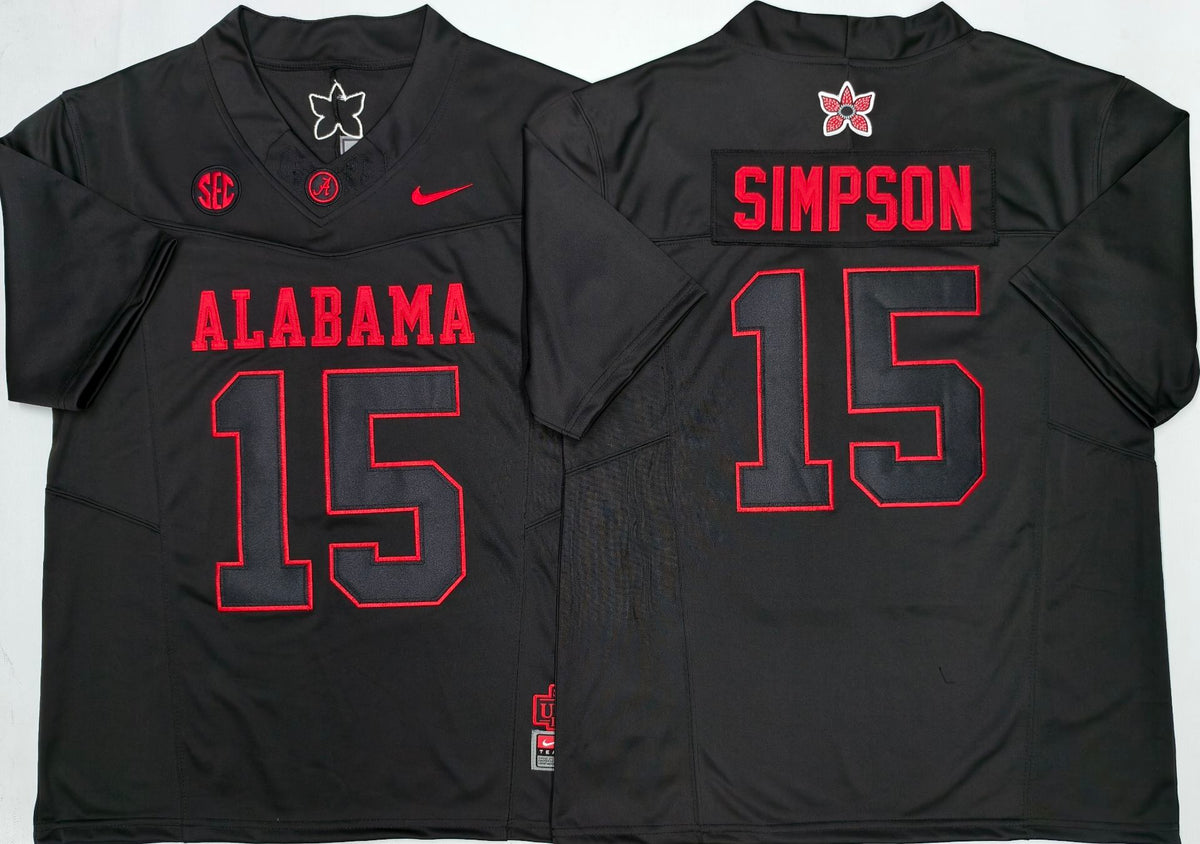 Alabama Crimson Tide Black #15 SIMPSON Jersey