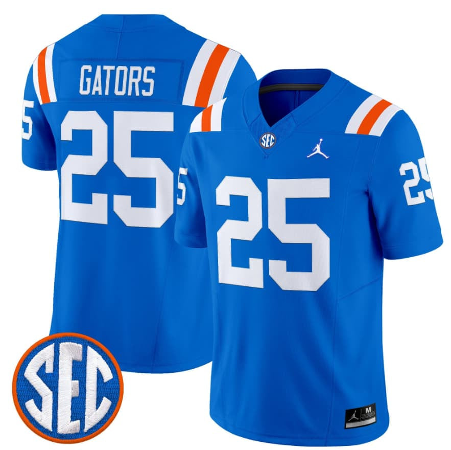 Men's Florida Gators #25 Gators Royal '1960s Throwback' F.U.S.E. Vapor