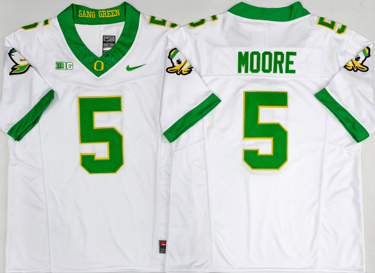Oregon Ducks White #5 MOORE Jersey