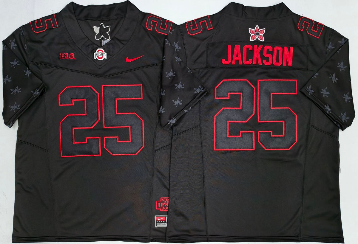 Ohio State Buckeyes Black  #25 JACKSON Jersey