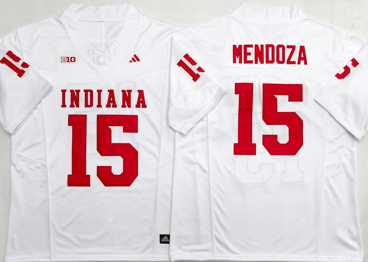 Indiana Hoosiers White #15 MENDOZA Jersey