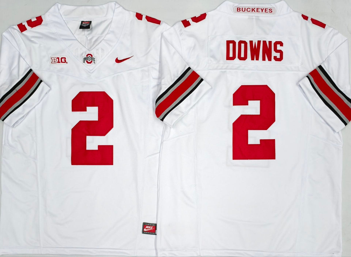 Ohio State Buckeyes White #2 DOWNS Jersey