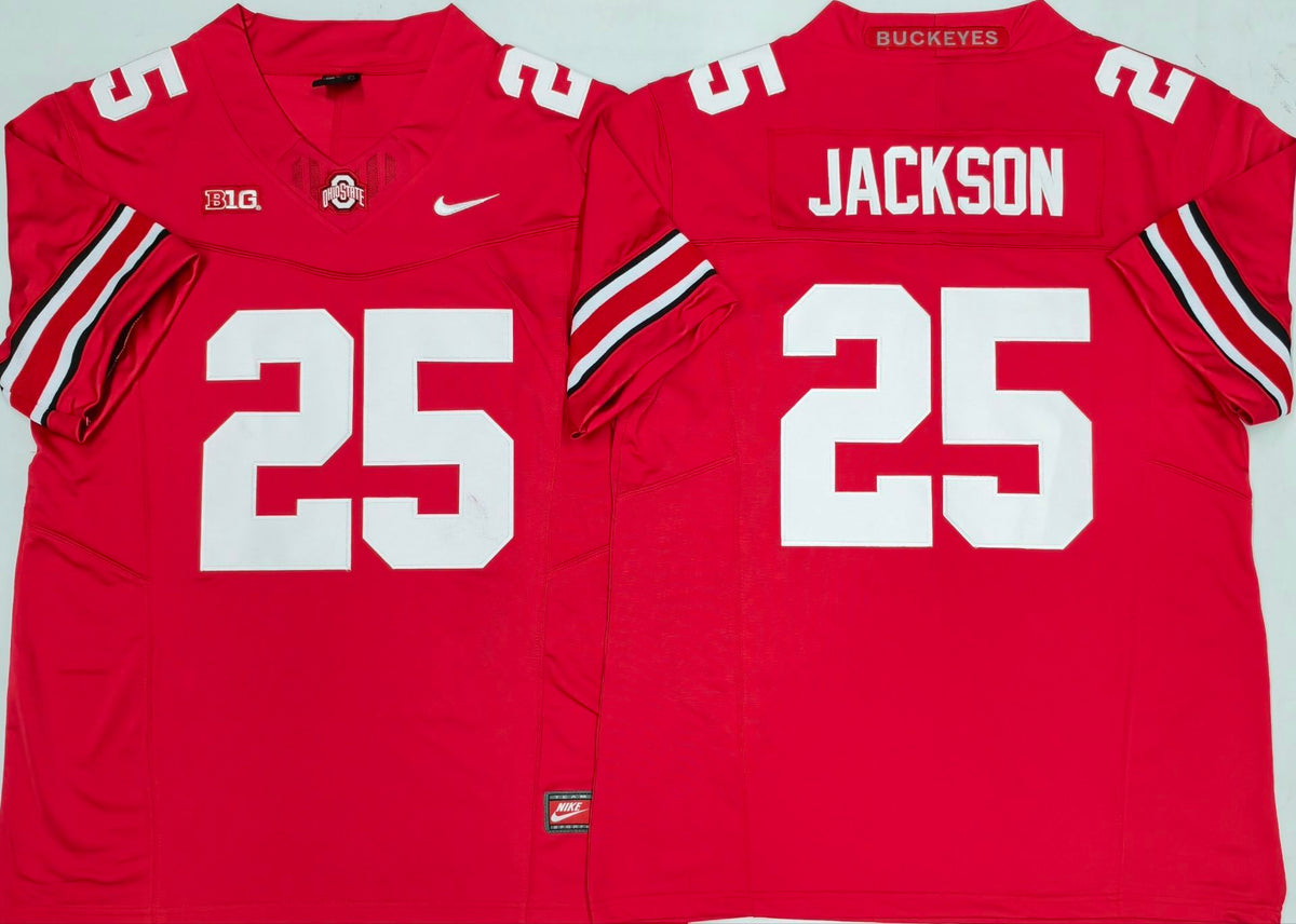Ohio State Buckeyes Red #25 JACKSON Jersey